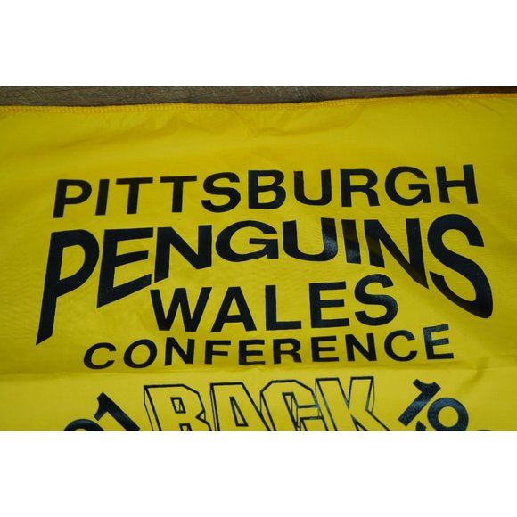 VTG Pittsburgh Penguins 1991-92 Back to Back Wales Conference Flag 21"x19.5" - Picture 2 of 6